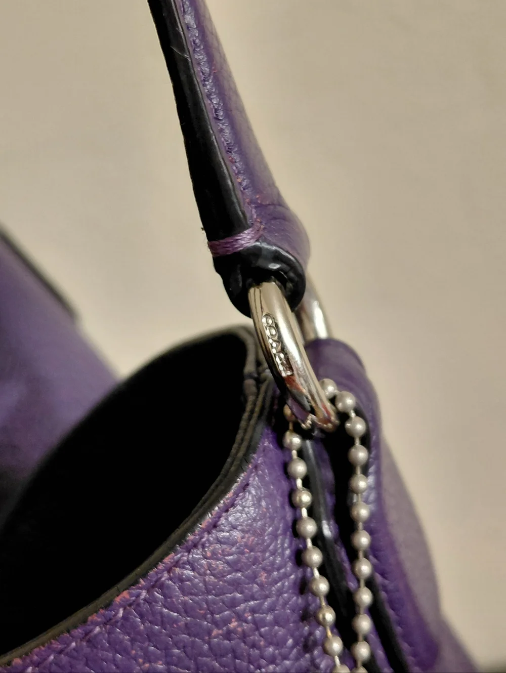 Coach Edie 31 Purple Pebbled Leather Shoulder Bag - Picture 8 of 14